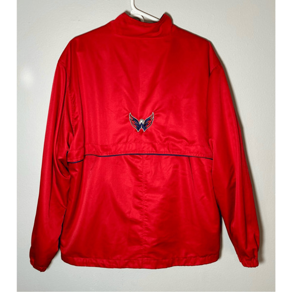 Washington Capitals Red Full Zip Lightweight Jacket Windbreaker Embroidered Sz L - Picture 6 of 10